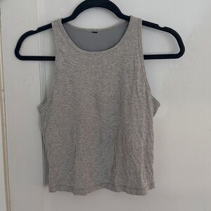 Vuori Ribbed Light Grey Pose Bra Tank Top